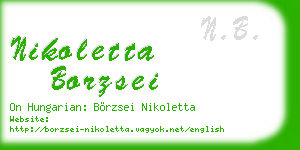 nikoletta borzsei business card